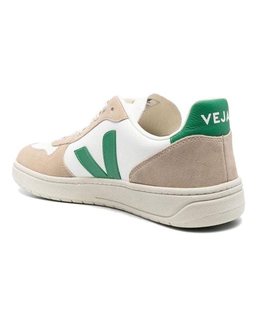 Veja White V-10 Chromfree Low-Top Sneakers