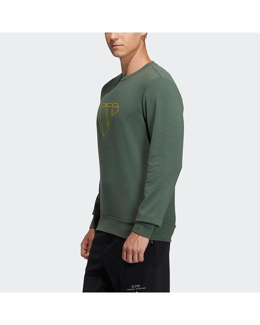 Adidas Green Fi Swt Ft Bos Casual Sports Round Neck Pullover for men