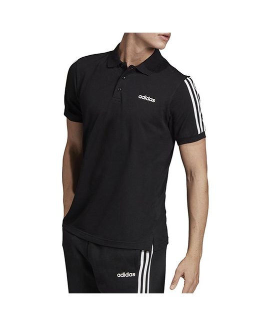 Adidas Black Casual Sports Breathable Short Sleeve Polo Shirt for men