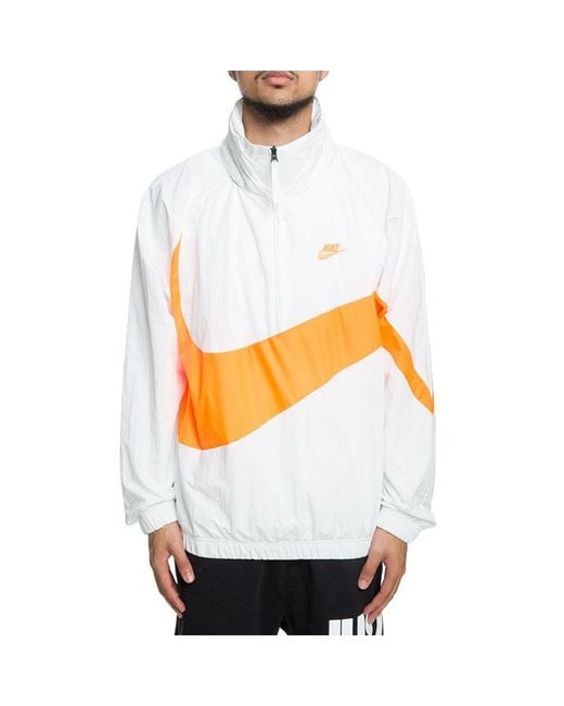 Nike Gray Big Swoosh Half Zipper Jacket for men