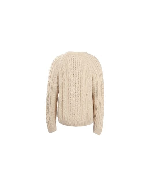 Nike Natural Solid Color Round Neck Knit Long Sleeves Wool Sweater Yellow for men