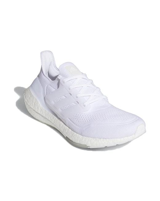 Adidas White Ultra Boost 21 'Cloud' for men