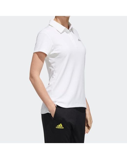 Adidas White (Wmns) Tennis Sports Polo Shirt