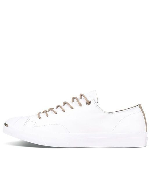 Converse White Jack Purcell Wear-Resistant Non-Slip Low Tops Casual Skateboarding Shoes for men