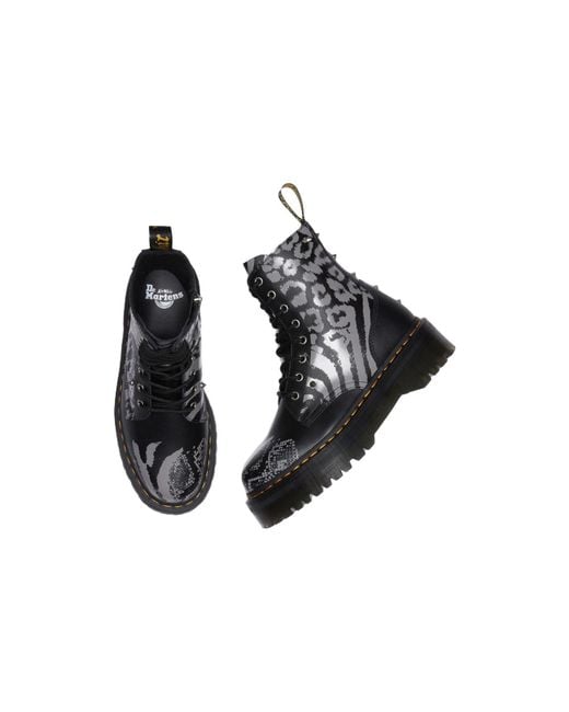 Dr. Martens Black Dr.Martens Jadon Boot Animal Clash Leather Platforms for men