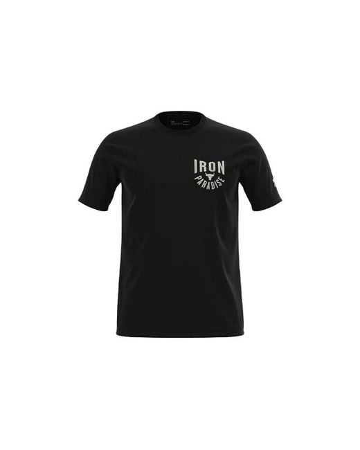 Under Armour Black Project Rock Iron Paradise T-shirt for men