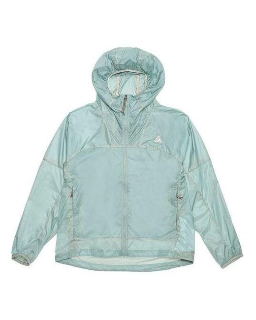 Nike Blue Acg Cinder Cone Pattern Splicing Solid Color Zipper Hooded Jacket for men