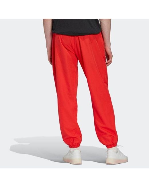 Adidas Red Woven Tracksuit Bottoms for men