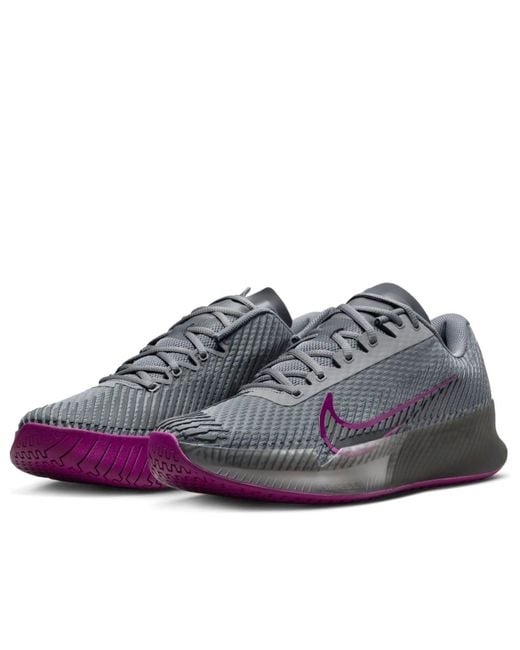 Nike Gray Air Zoom Vapor 11 Hard Court Tennis Shoes for men