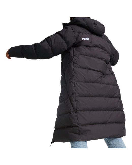 PUMA Black Hooded Down Coat Jacket for men