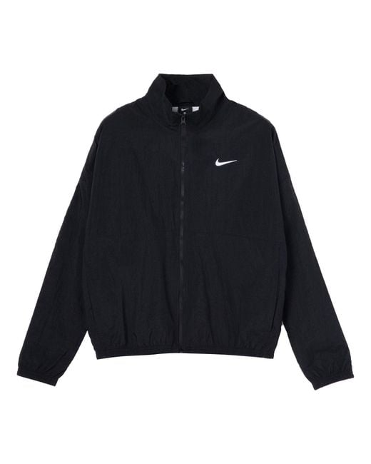 Nike Blue Stand Collar Logo Print Jacket for men