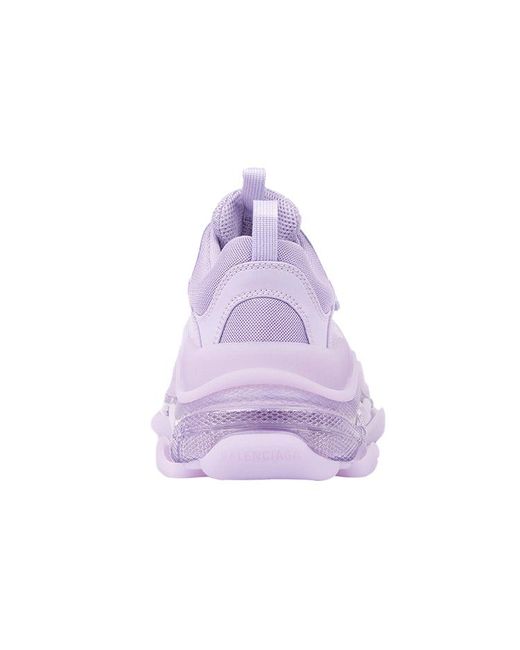 Balenciaga Purple Triple S Clear Sole Sneakers In Mesh And Nylon