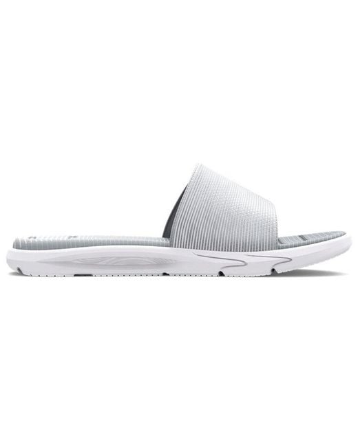 Under Armour White Mercenary Slide Halo' for men