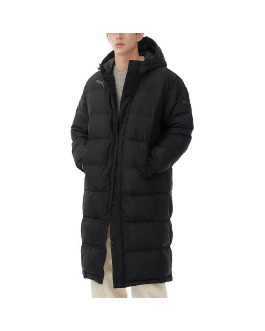 PUMA Black Long Down Jacket for men