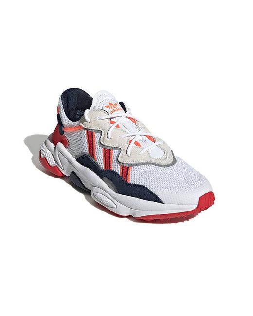 Adidas White Ozweego Low Tops Sports Shoe Sports Red for men