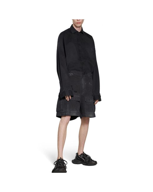 Balenciaga Black Cargo Shorts for men