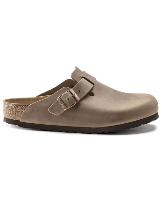 Birkenstock Brown Boston Regular 'Oiled Leather Tobacco' for men
