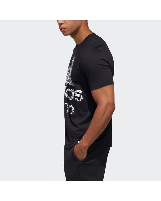 Adidas Black Tyo Ss Tee M Alphabet Printing Casual Sports Short Sleeve for men
