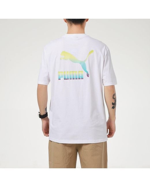 PUMA White Classic Logo Tee for men