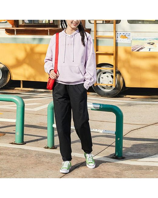 Converse Purple (Wmns) Logo Embroidery Knitting Hoodie