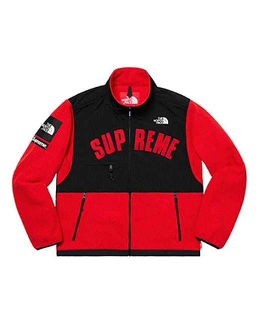 Supreme Red Ss19 X The North Face Arc Logo Denali Fleece Jacket for men