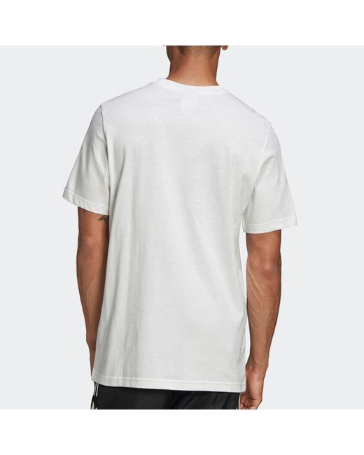 Adidas White Originals Logo Round Neck Training Breathable Short Sleeve for men