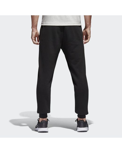 Adidas Black Essentials French Terry Pants Knitted Sport Trousers for men