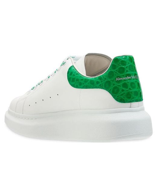 McQueen White Oversized Sneaker Crocodile' for men
