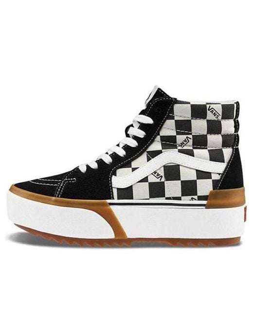 Vans Black Sk8-Hi Stacked 'Checkerboard' for men