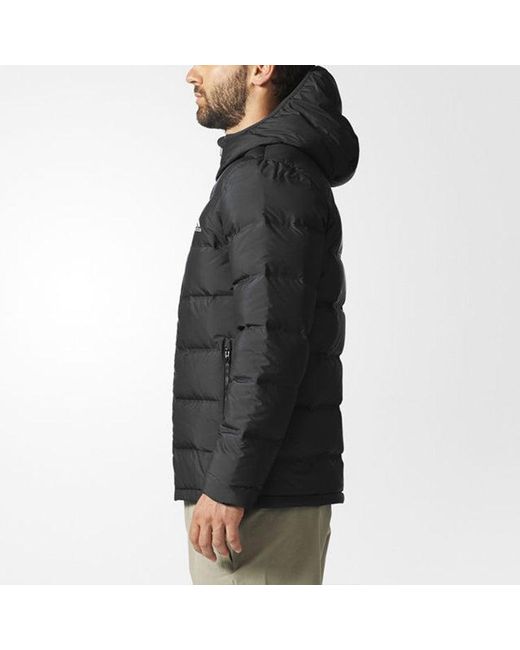 Adidas Blue Helionic Ho Jkt Stay Warm Sports Hooded Down Jacket for men