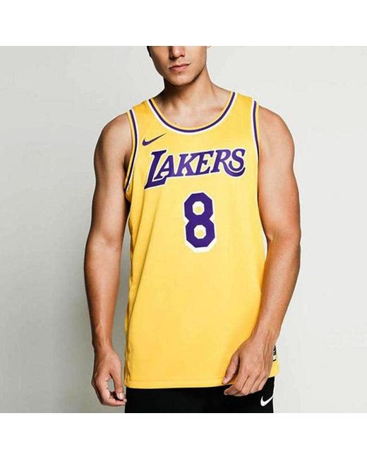 Nike Yellow Sw Fan Edition Lakers Kobe No. 8 Season Team Limited Nba Jersey Basketball Jersey/Vest for men