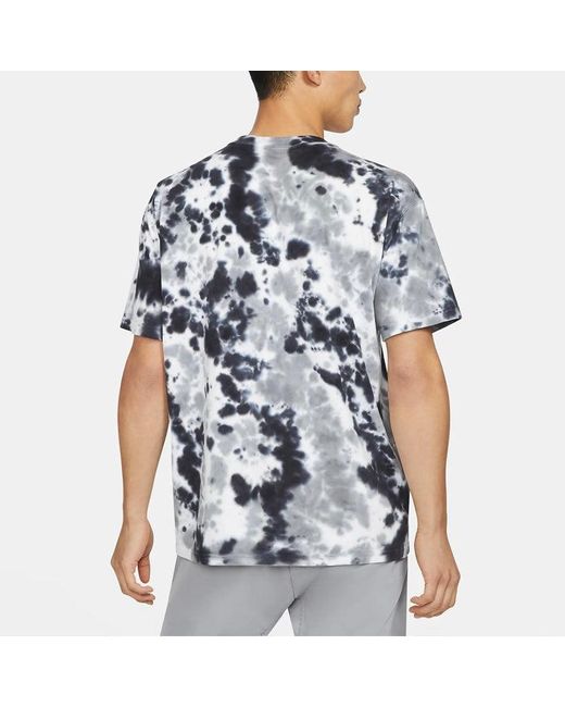 Nike Blue Sportswear Sports Loose Tie Dye Printing Round Neck Short Sleeve for men