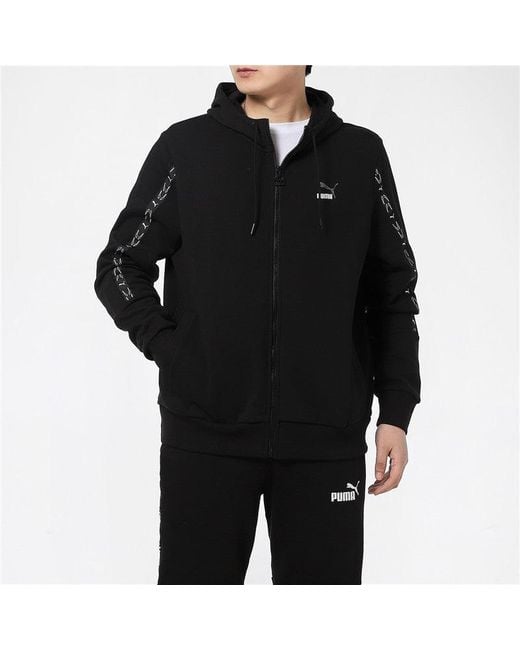 PUMA Black Elevate Hooded Full-Zip Jacket for men