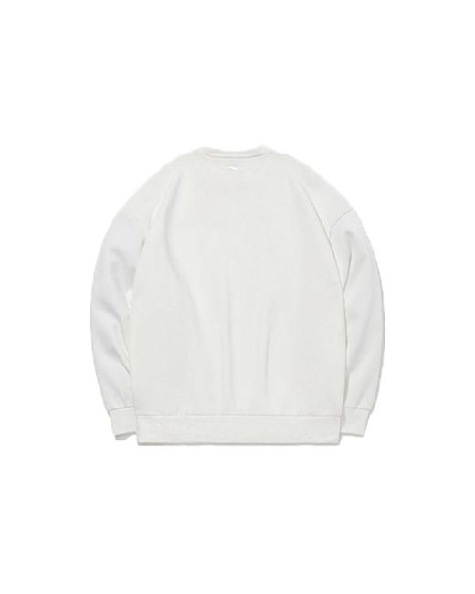 Li-ning White Round Neck Casual Sports Long Sleeves Pullover for men