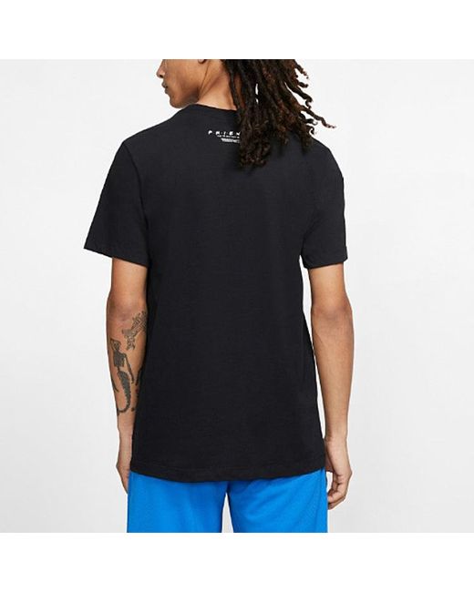 Nike Black Kyrie Dri-Fit Kyrie Irving Basketball Breathable Sports Short Sleeve for men