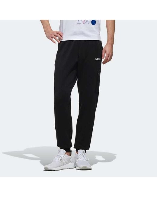 Adidas Black Neo Logo Cozy Casual Bundle Feet Sports Pants for men