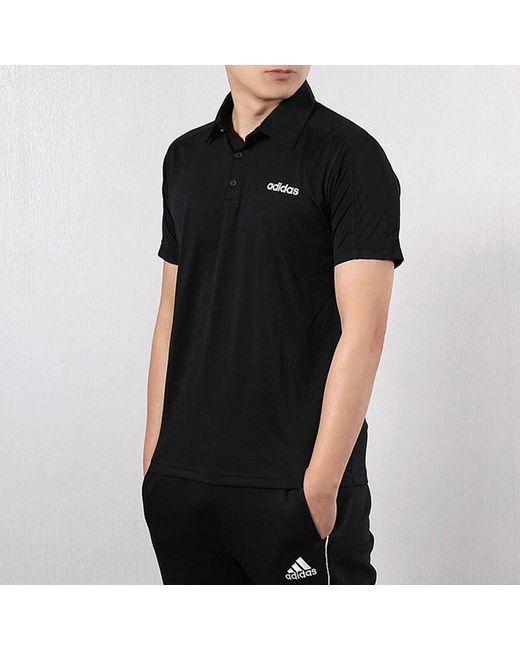 Adidas Black Training Sports Short Sleeve Polo Shirt for men