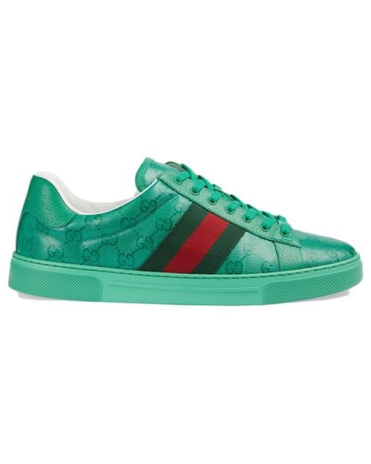 Gucci Green Ace Gg Crystal Canvas Sneaker for men