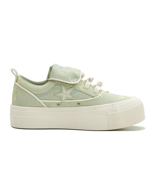 KAALIXTO White Skateboarding Canvas Low 'Greem' for men
