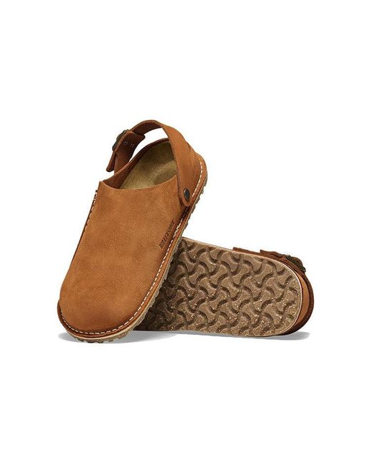 Birkenstock Brown Lutry Premium Suede Leather 'Mink' for men