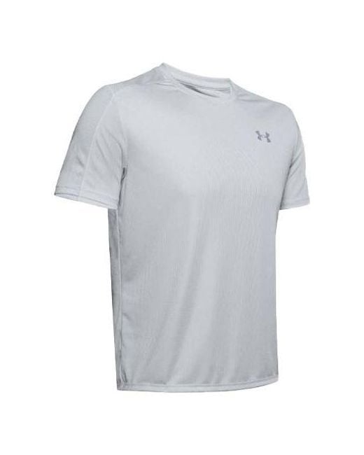 Under Armour Gray Speed Stride Short Sleeve Sports Tops for men