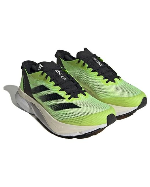 Adidas White Adizero Boston 12 'Neon' for men