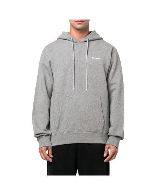 Off-White c/o Virgil Abloh Gray Wave Outline Diagonal Slim Hoodie Marl' for men