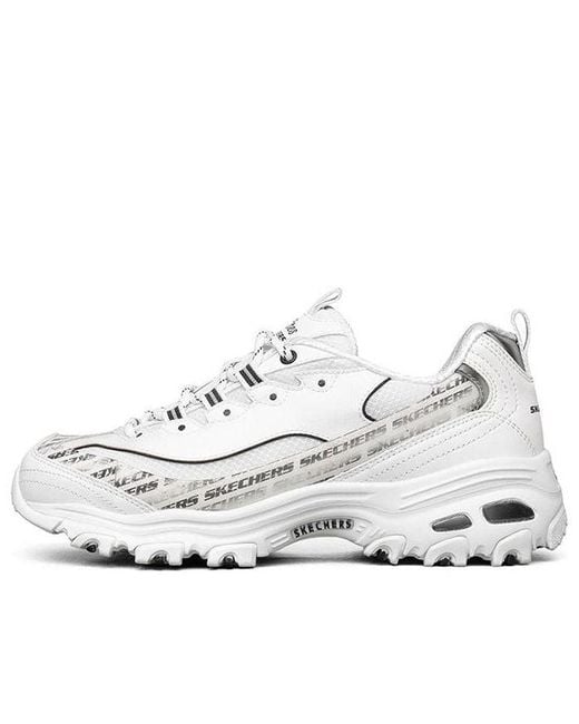 Skechers White (Wmns) D'Lites 1.0 Low Sneaker Gs