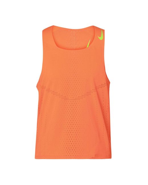 Nike Orange Solid Color Logo Breathable Quick Dry Running Training Sports Vest for men