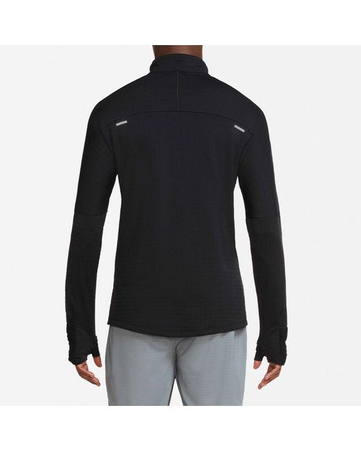 Nike Black Sphere Dri-Fit Half Zipper Fleece Stay Warm Running Training Long Sleeves Pullover for men