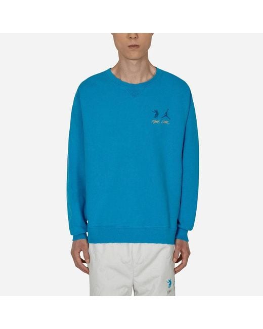 Nike Blue X Union Crossover Ss22 Logo Solid Color Sleeve Sports Round Neck Asia Edition for men