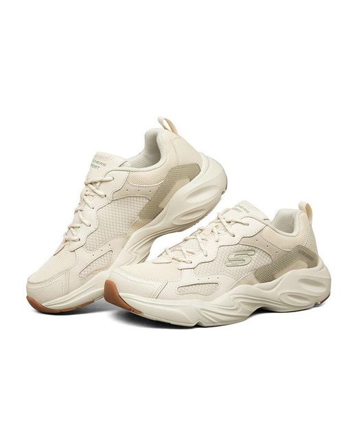 Skechers White D'Lites Low-Running Shoes for men
