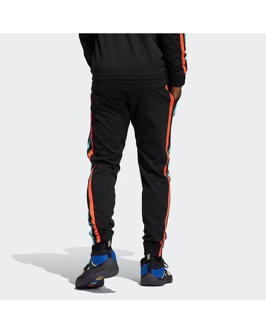 Adidas Black Harden Fle Pant Basketball Polar Fleece Bundle Feet Sports Long Pants for men