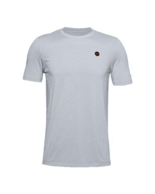 Under Armour Gray Rush Seamless Fitted T-Shirt for men